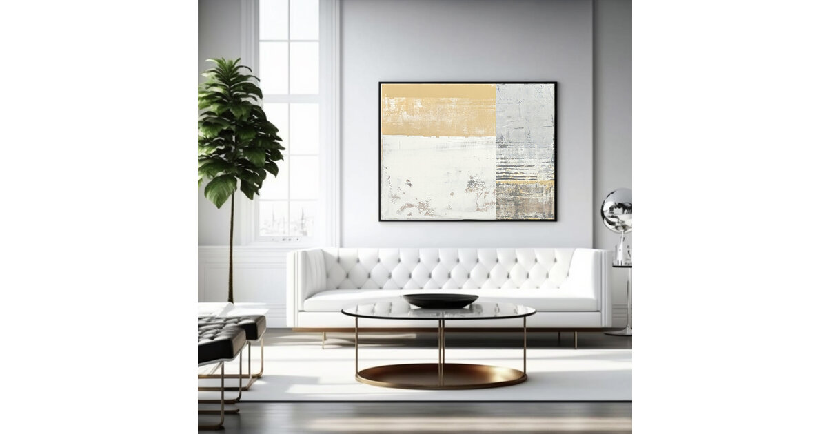 Tableau Abstrait Moderne Sur Toile - Grand Format - Peinture Murale Salon - Neuf - Pologne